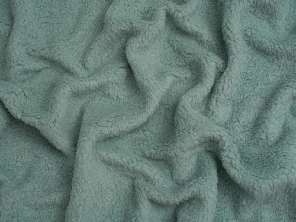 Minerva Core Range Baby Soft Sherpa Fleece Fur Fabric Aqua
 