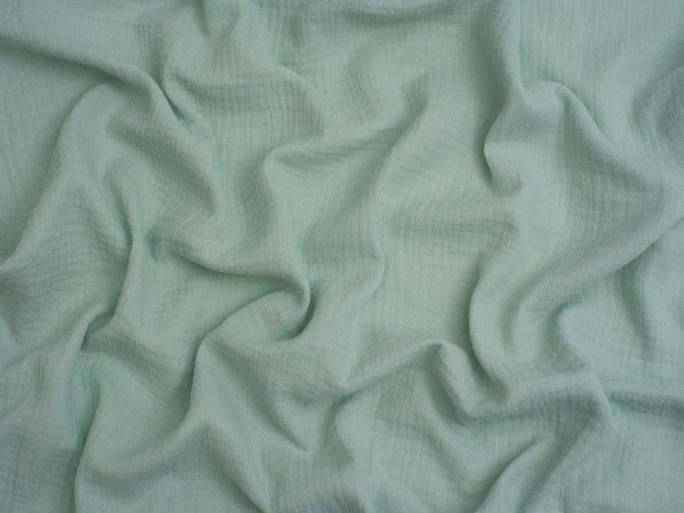 Minerva Core Range Pastel Green Cotton Double Gauze Fabric