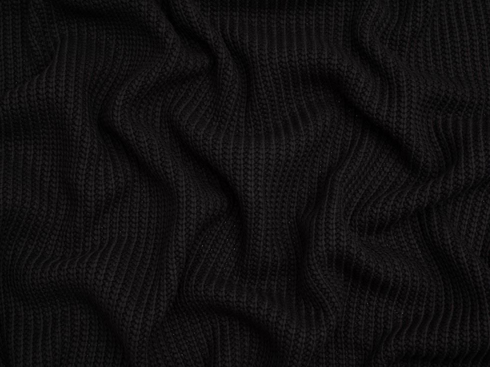 Minerva Core Range Chunky Cotton Sweater Knit Stretch Fabric Black
 