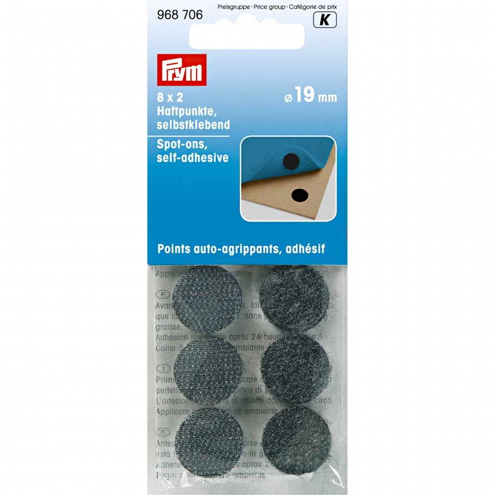 Prym Black Hook & Loop Stick On Dots