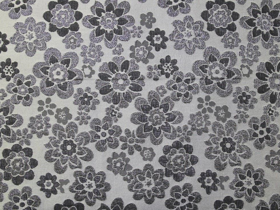 Grey Deadstock Metallic Woven Brocade Fabric