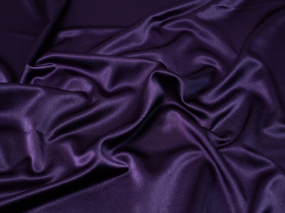 Minerva Core Range Prada Stretch Woven Satin Crepe Fabric Aubergine
 