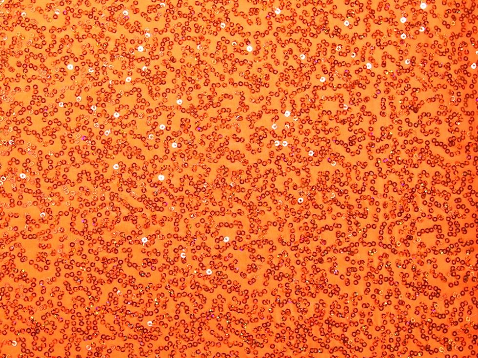 Minerva Core Range Sequin ITY Silky Stretch Knit Fabric Flo Orange
 