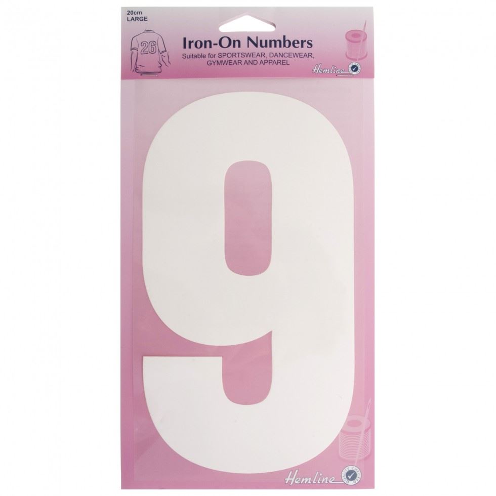 Hemline White Number 9 Number Patch Motif