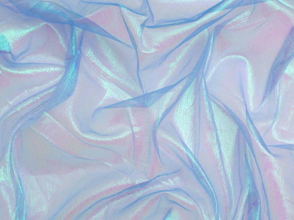 Minerva Core Range Rainbow Crystal Organza Fabric Royal Blue
 