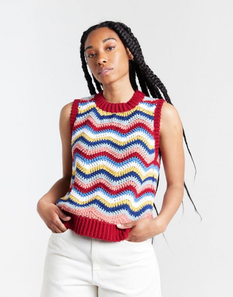 Wool and the Gang Shiny Happy Cotton Aran Crochet Pattern Malibu Tank