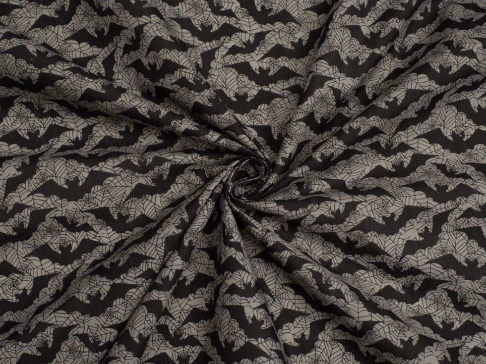 Grey Printed Polycotton Fabric