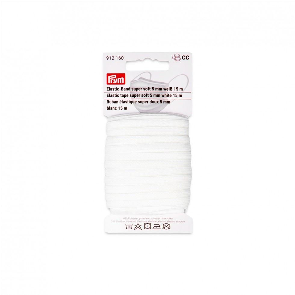 Prym Super Soft Elastic Tape White