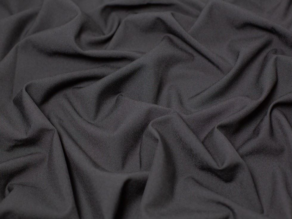 Minerva Core Range Black Poly Viscose Stretch Woven Suiting Fabric