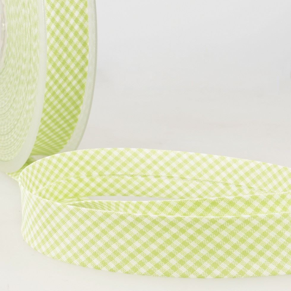 Stephanoise Gingham Bias Binding Tape Anise Green