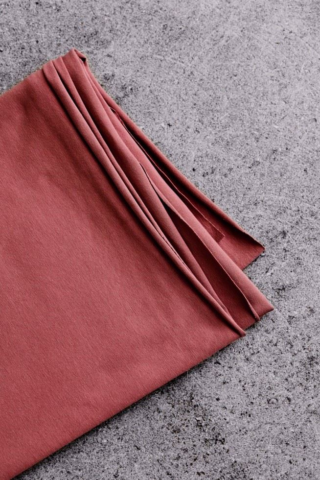 Mind The Maker Rosewood Cotton Single Jersey Stretch Knit Fabric