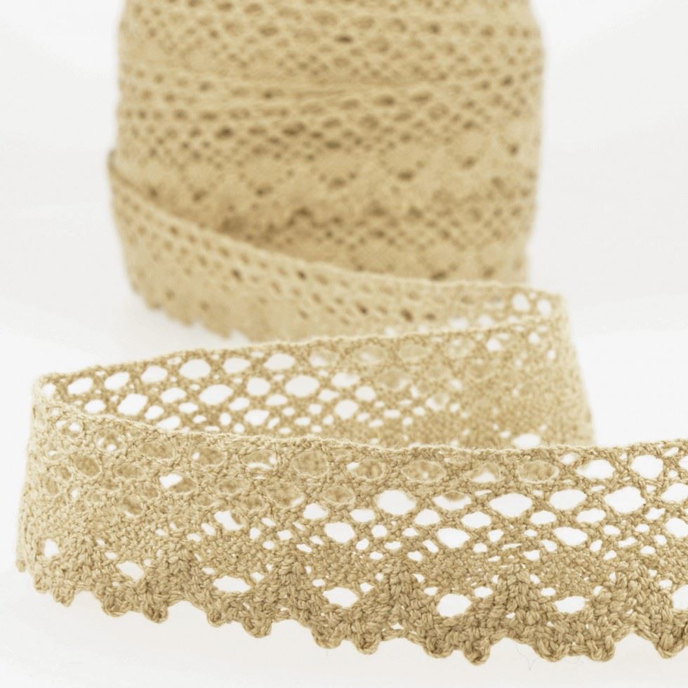 Stephanoise Cotton Lace Trim Gold
 