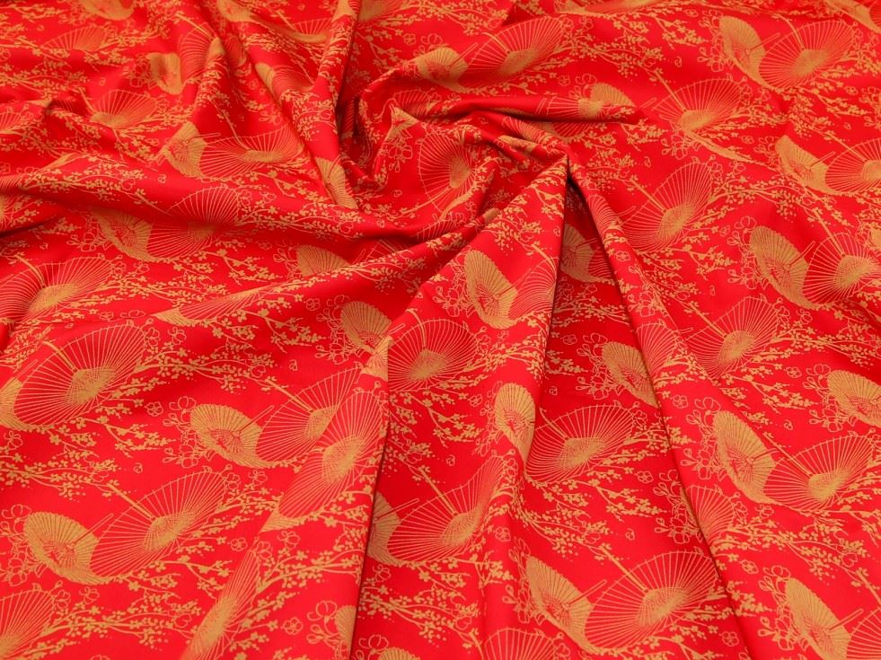 Rose And Hubble Red 100% Cotton Poplin Fabric
