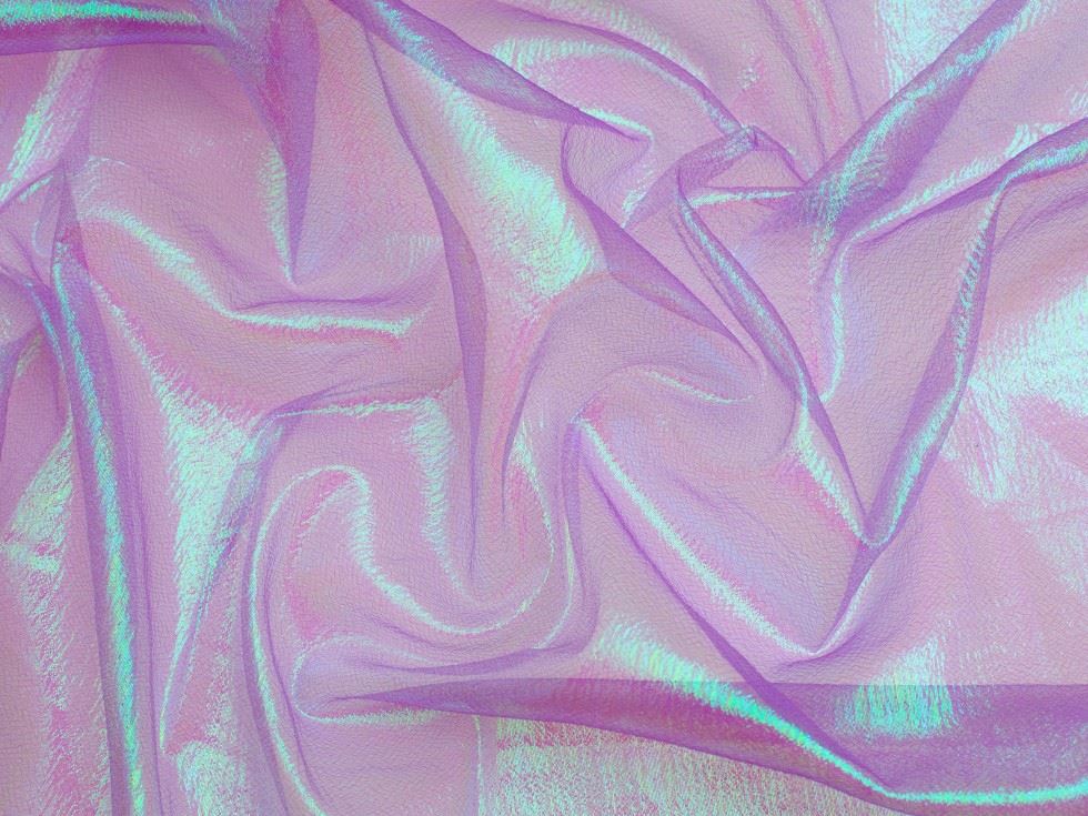 Minerva Core Range Rainbow Crystal Organza Fabric Purple
 