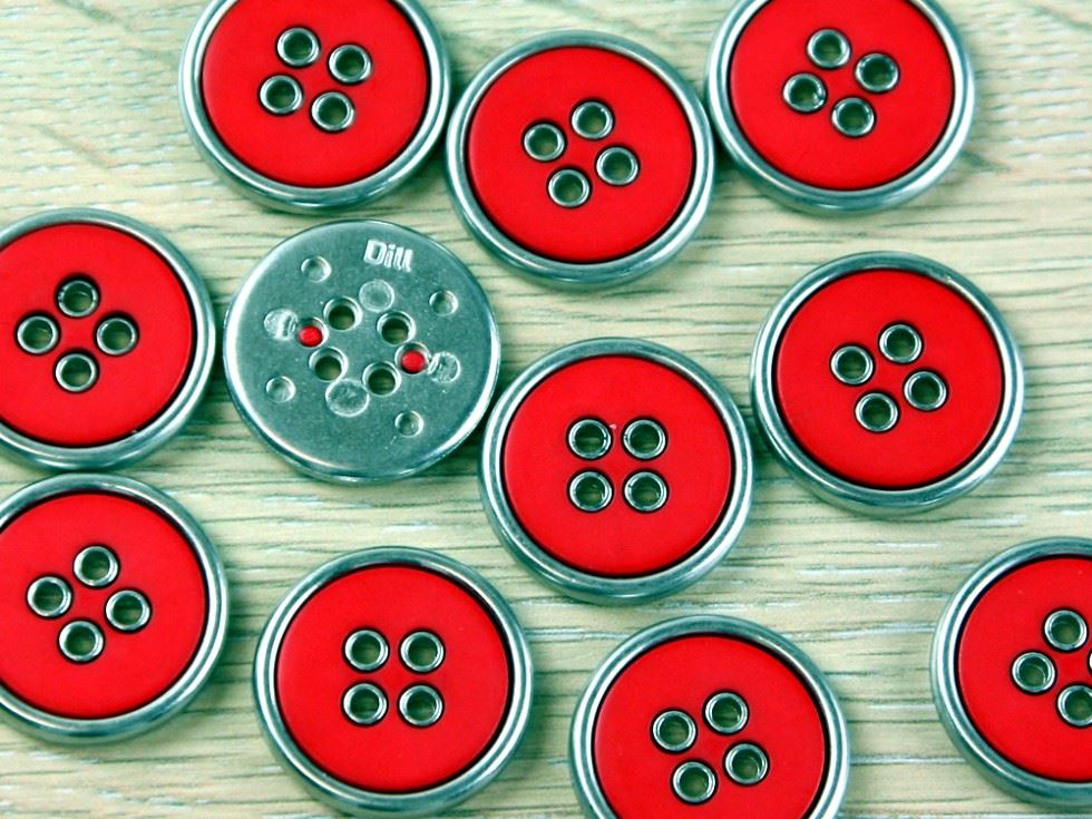 Dill Round Metal Buttons (Value Pack) Red
 