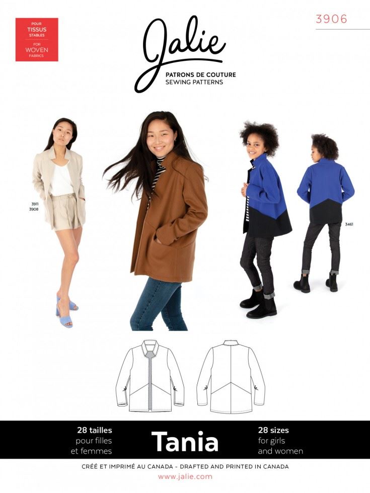 Jalie Sewing Pattern 3906 Tania Coatigan