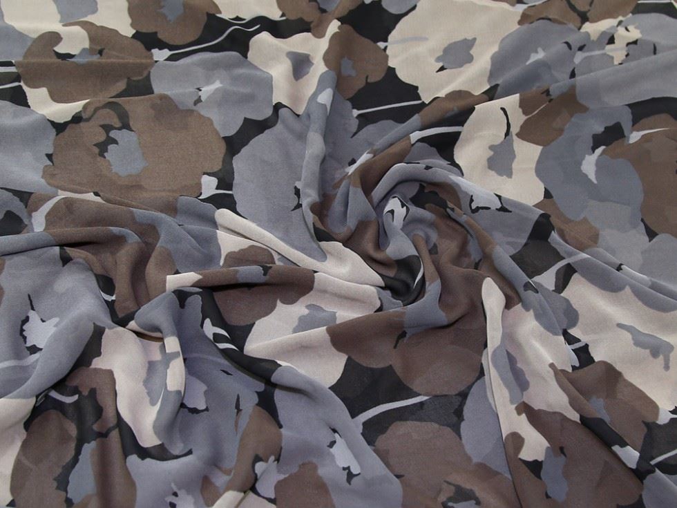 Lady Mcelroy Brown & Grey Sheer Chiffon Fabric