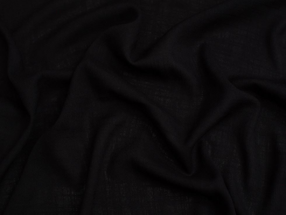Minerva Core Range Stretch Woven Slub Linen Look Viscose Fabric Black
 