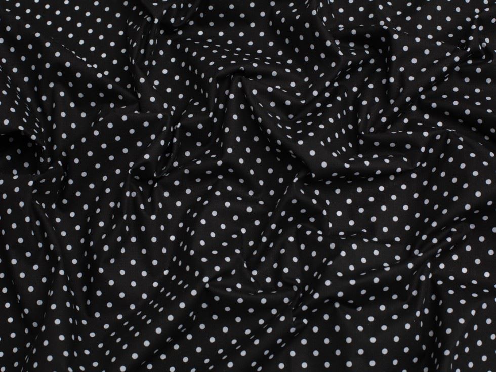 Minerva Core Range Black Printed Polycotton Fabric