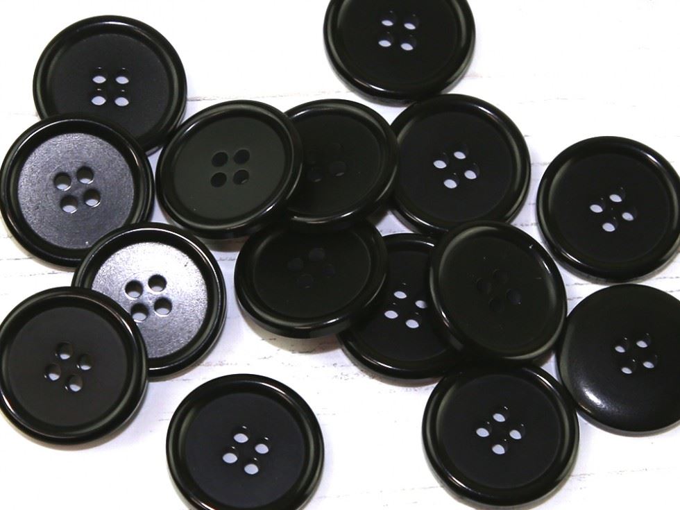 Dill Black Round Plastic Buttons (Value Pack)