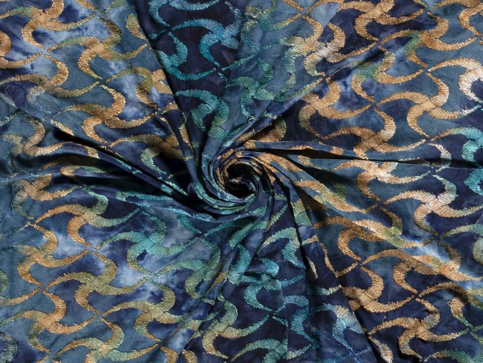 Textured Stretch Knit Fabric Blue