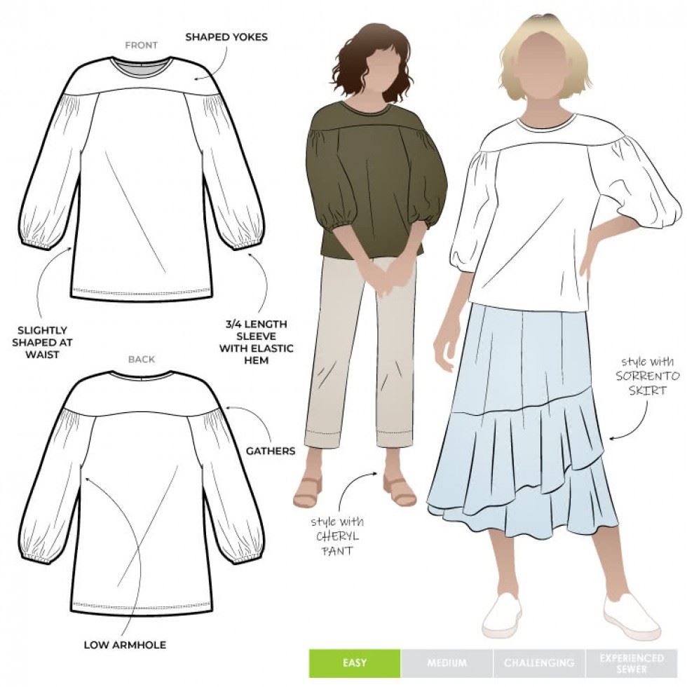 Style Arc Sewing Pattern Lorna Knit Top