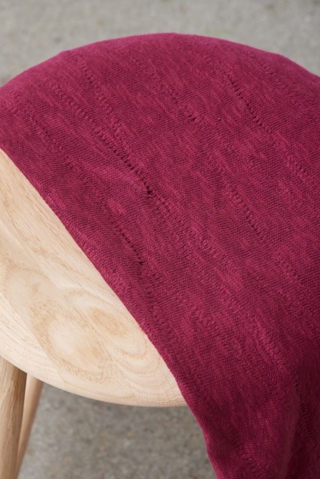 Mind The Maker Fuchsia Slub Jacquard Sweater Knit Stretch Fabric
