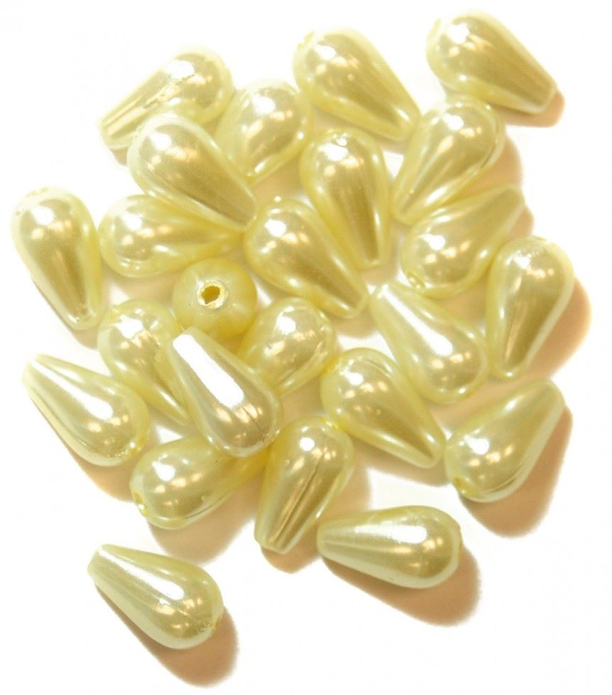 Craft Factory Cream Oval Drop Pearl Beads