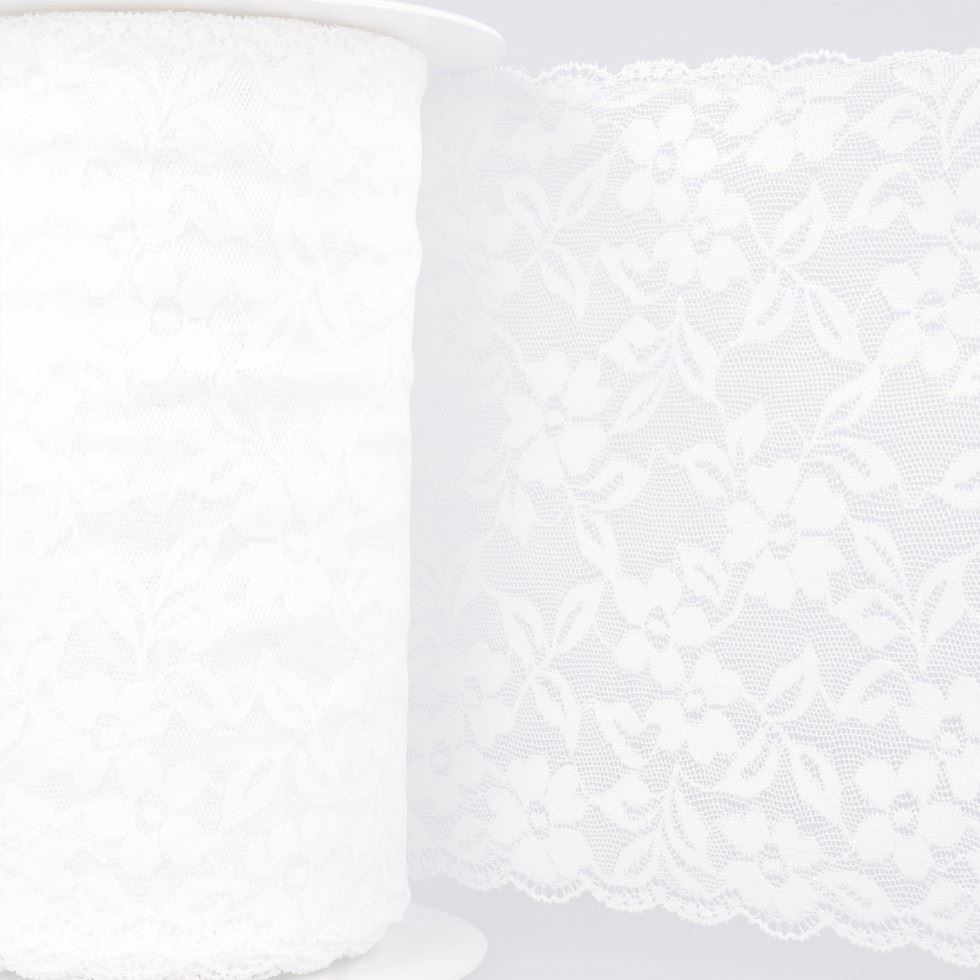 Stephanoise White Stretch Lace Trim