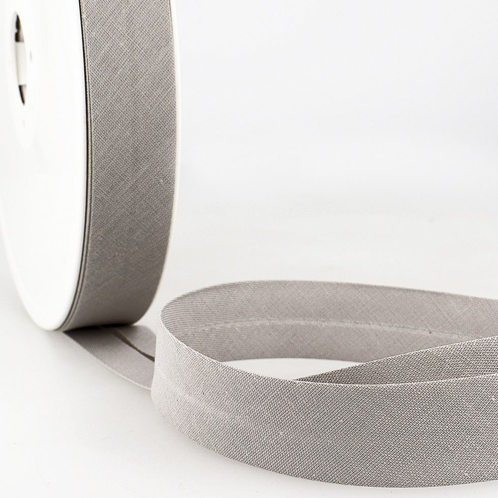 Stephanoise Polycotton Bias Binding Tape Soft Grey