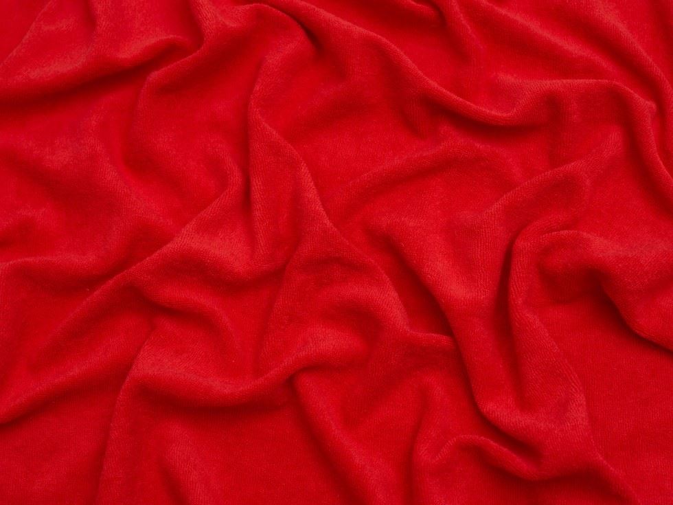 Minerva Core Range Red One Sided Cotton Towelling Fabric