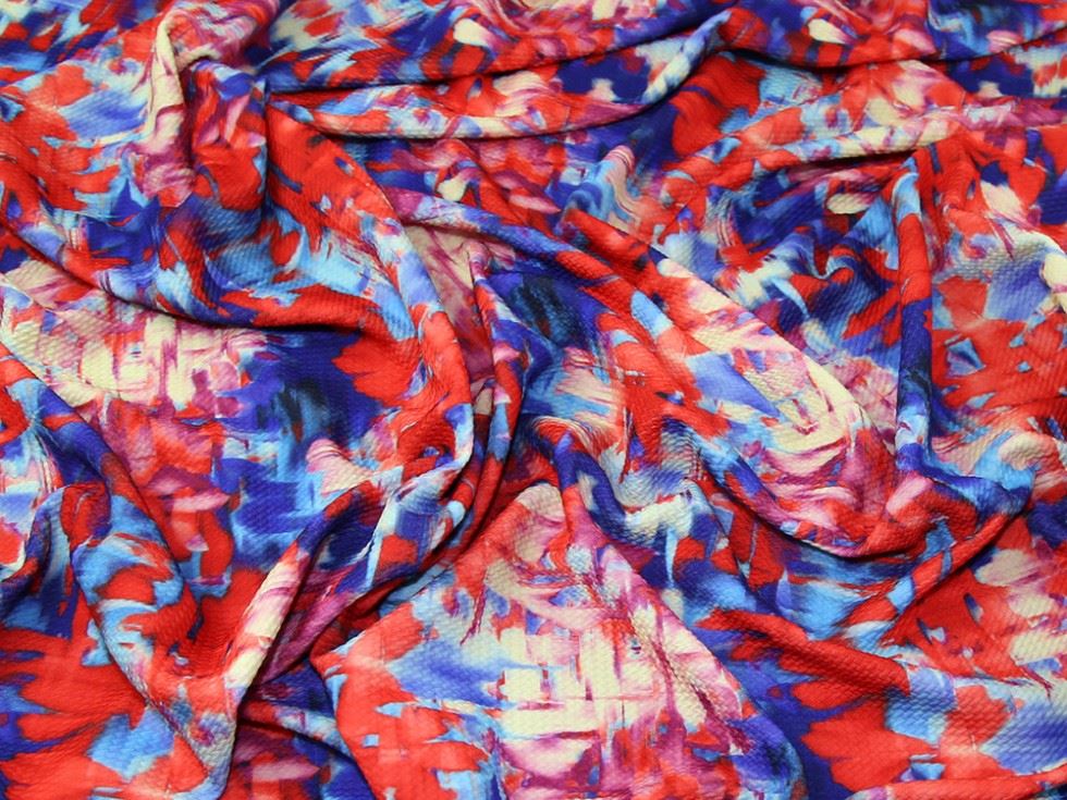 Lady Mcelroy Multicoloured Textured Stretch Knit Fabric