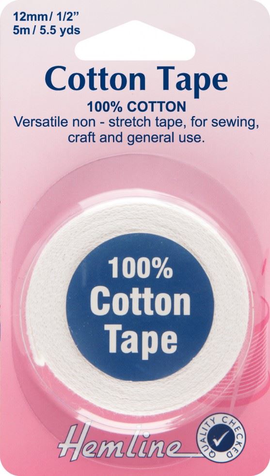 Minerva Tape White Cotton Hemline H540.12