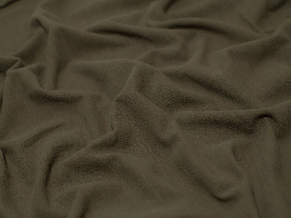 Minerva Soft Stonewashed Ramie Linen Weave Fabric Olive Green Ramie/Linen Minerva Core Range Nt-02155-027