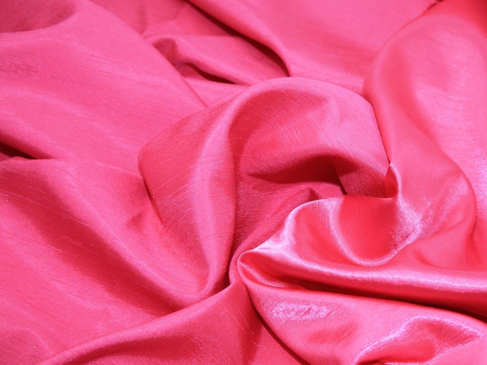 Cerise Pink Deadstock Satin Back Dupion Fabric