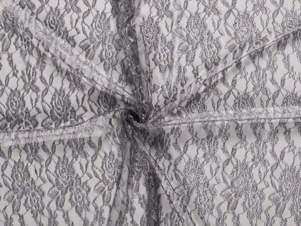 Taupe Fine Floral Lace Fabric