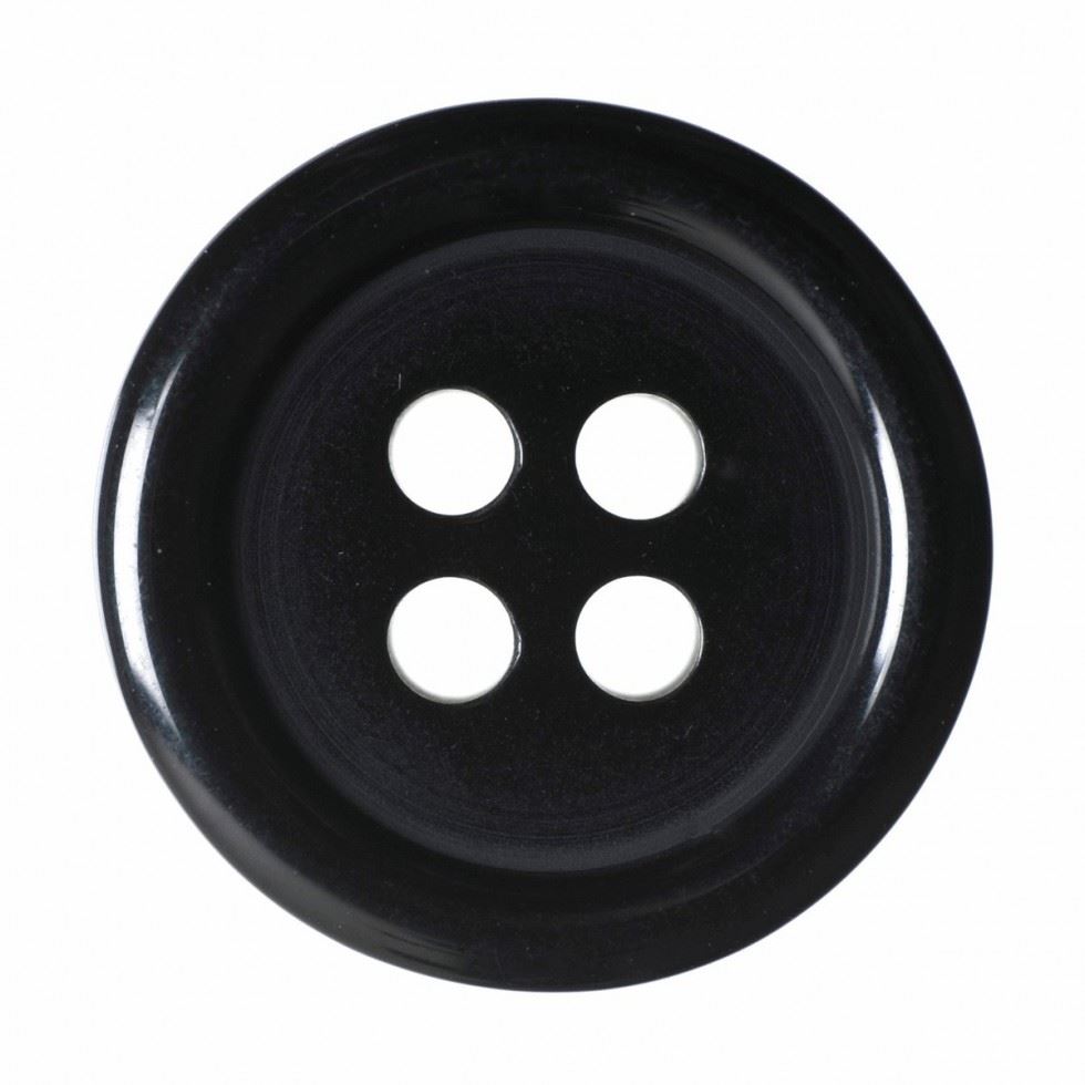 Hemline Black Round Plastic Buttons