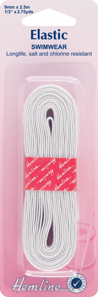 Hemline Woven Swimwear Elastic White