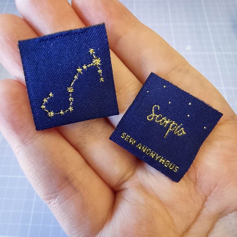 Sew Anonymous Star Sign Metallic Woven Labels Scorpio
 
