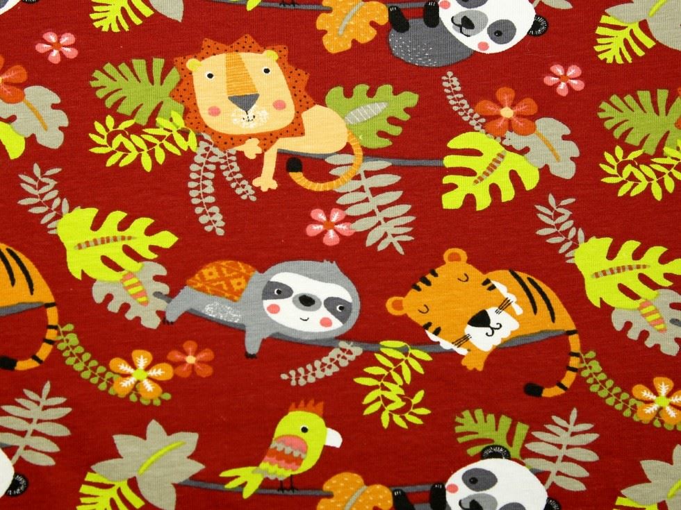 Stof France Cotton Jersey Stretch Knit Fabric Rust