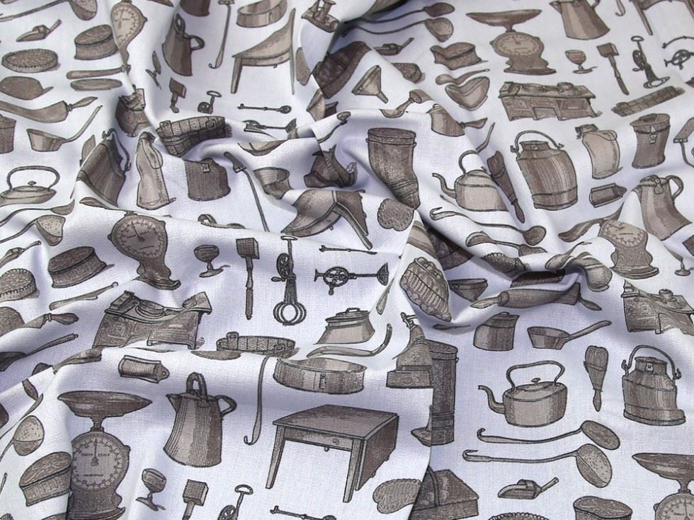 Blue Grey Deadstock Cotton Canvas Fabric