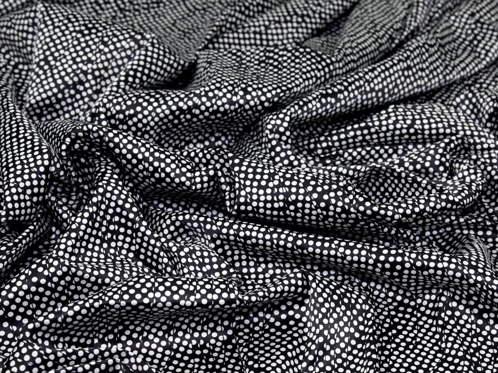 Black & White Deadstock Stretch Woven Satin Fabric