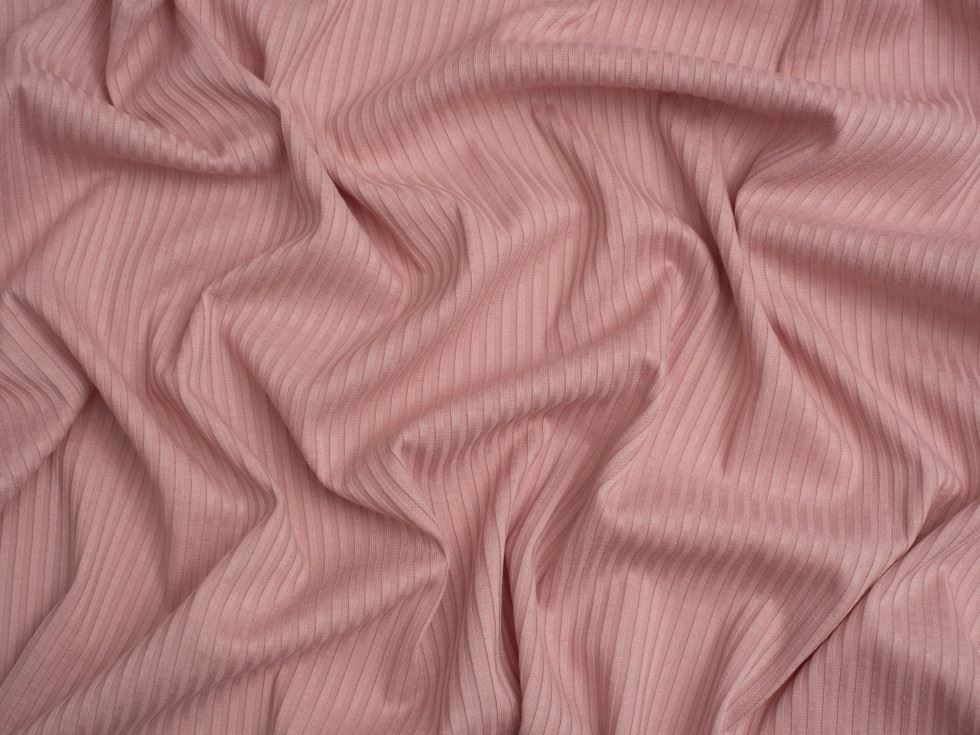 Minerva Core Range Narrow Viscose Rib Stretch Knit Fabric Dusty Pink
 