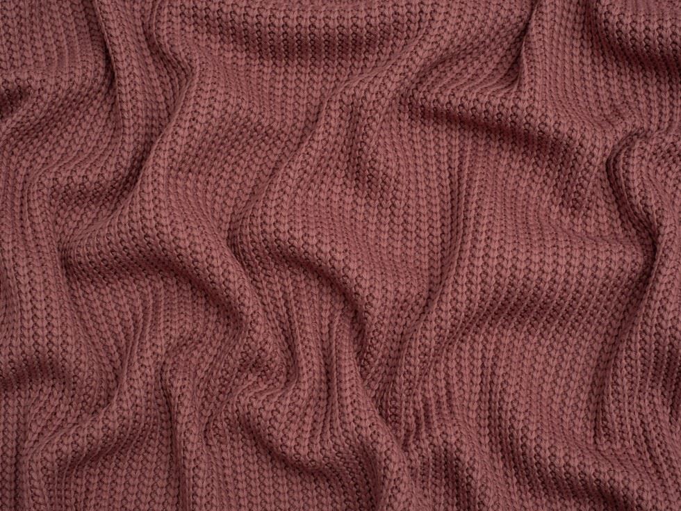 Minerva Core Range Chunky Cotton Sweater Knit Stretch Fabric Redwood
