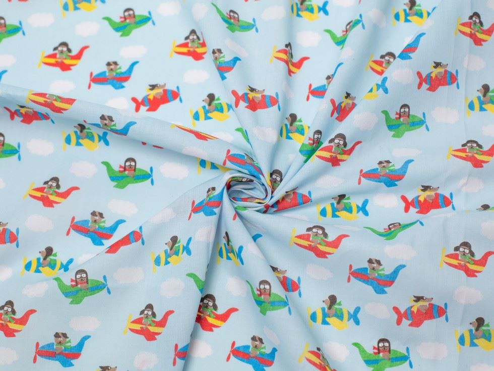 Red Printed Polycotton Fabric