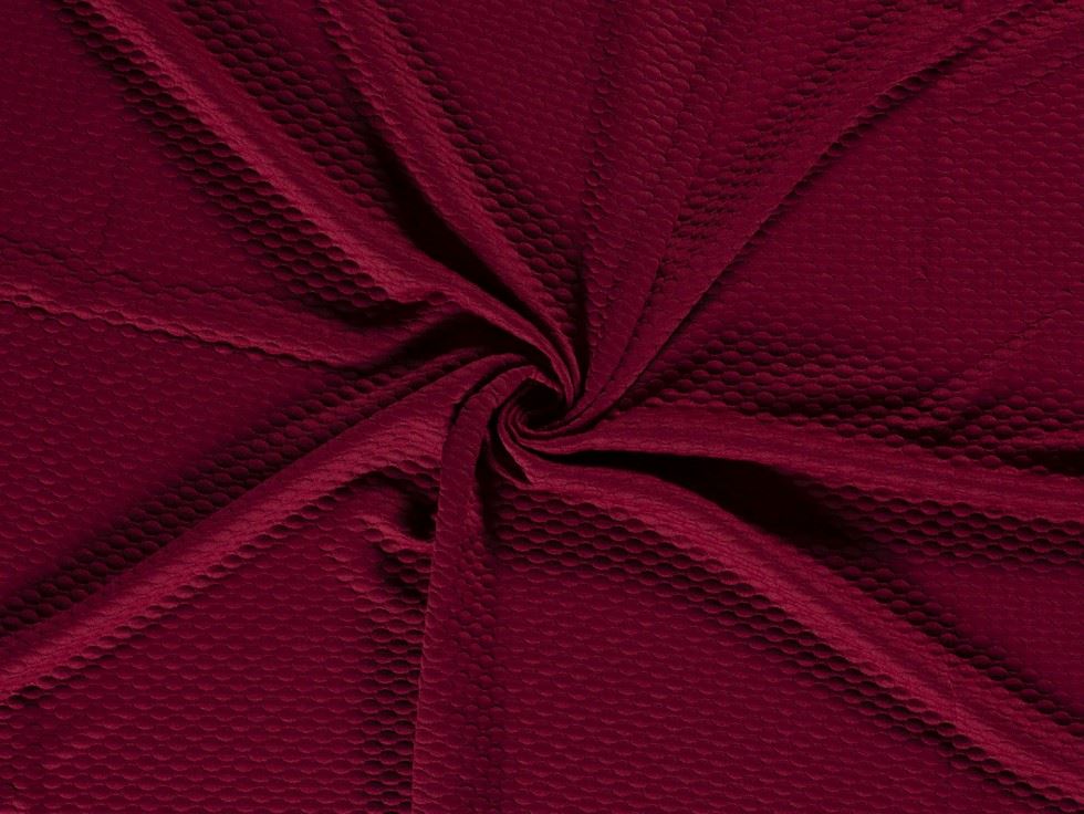 Jacquard Textured Stretch Knit Fabric Wine
 