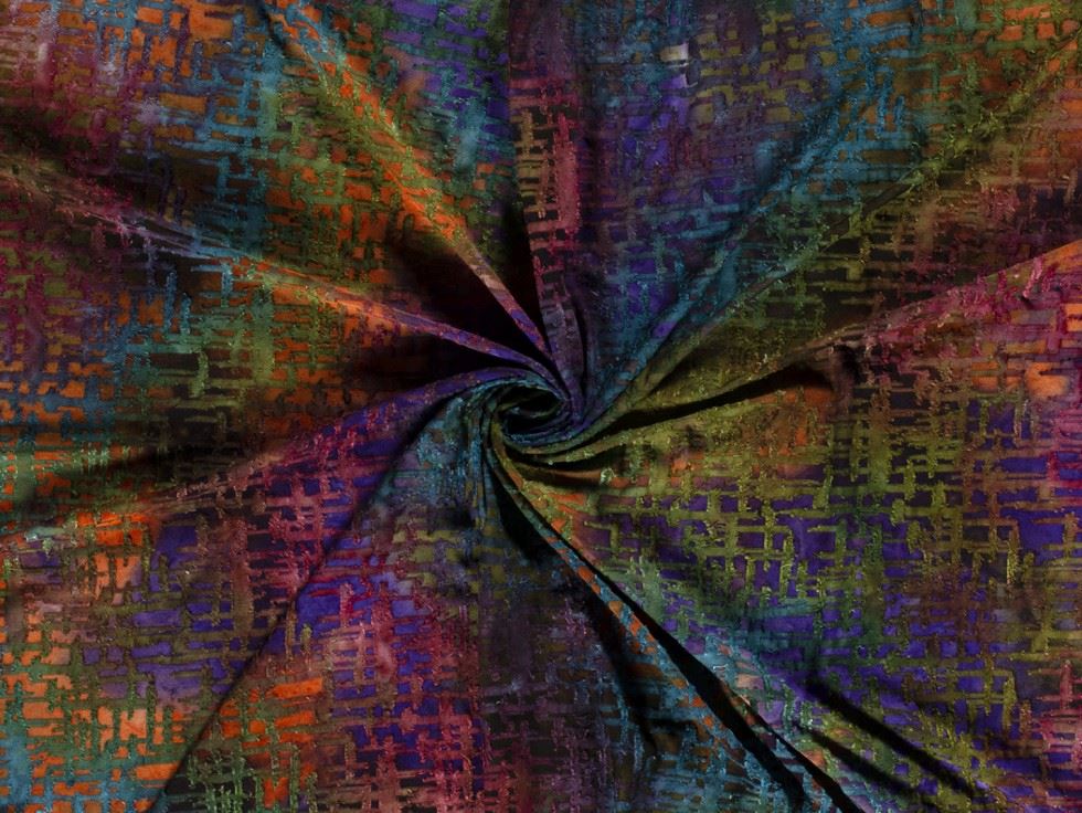 Textured Stretch Knit Fabric Orange