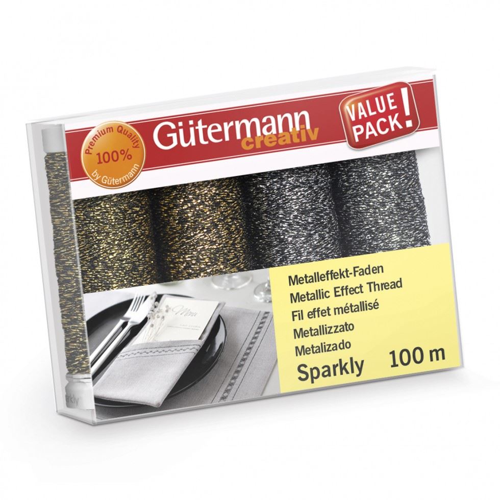 Gutermann Sparkly Thread Set Gold Silver
 