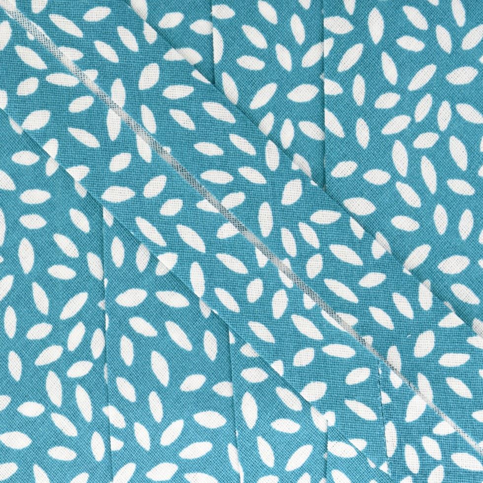 Stephanoise Leaves Bias Binding Tape Peacock
 