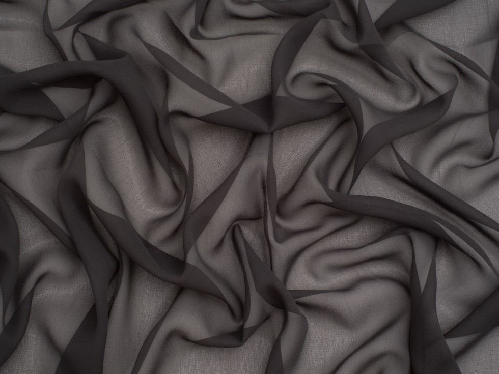 Minerva Core Range Charcoal Light Sheer Chiffon Fabric
